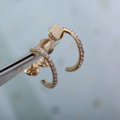 [Angela Schmuck]JUSTE OHRRINGE 12,75MM ROTGOLD DIAMANT