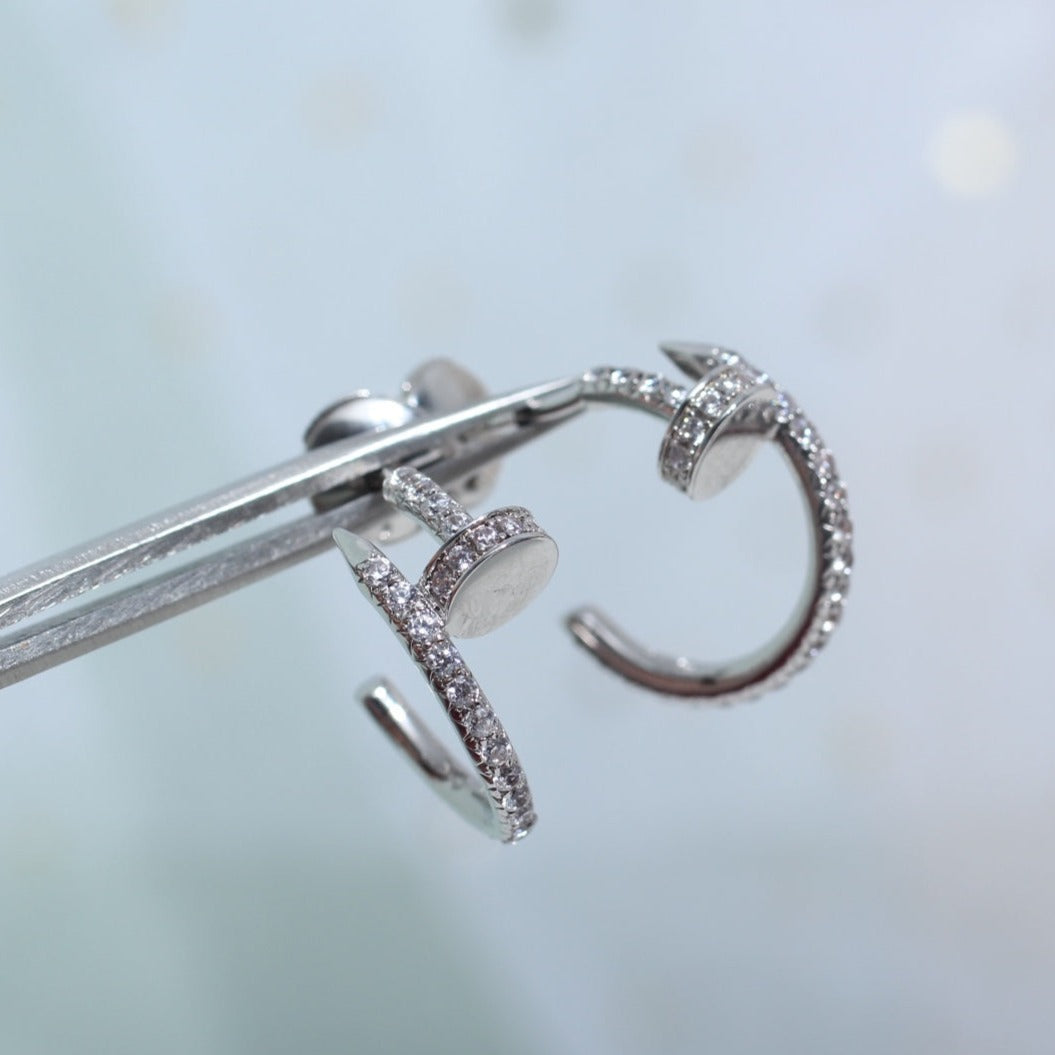 [アンジェラジュエリー]JUSTE イヤリング 12.75mm シルバー ダイヤモンド