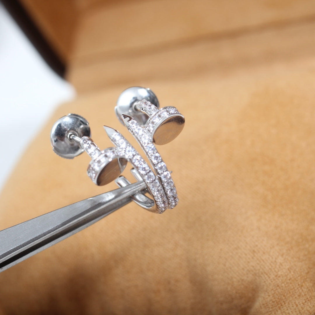 [アンジェラジュエリー]JUSTE イヤリング 12.75mm シルバー ダイヤモンド