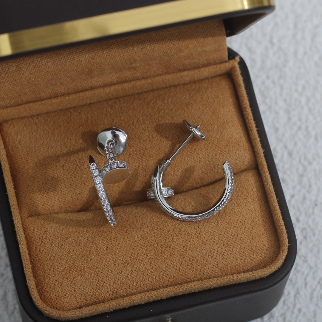 [アンジェラジュエリー]JUSTE イヤリング 12.75mm シルバー ダイヤモンド