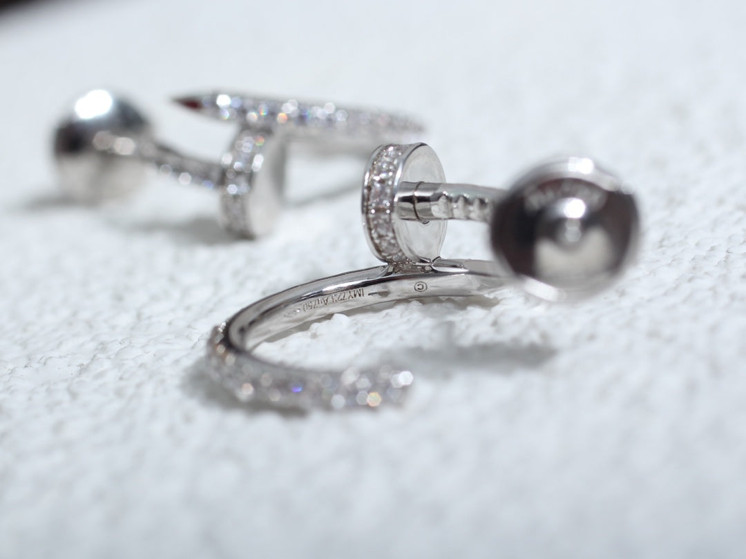 [アンジェラジュエリー]JUSTE イヤリング 12.75mm シルバー ダイヤモンド