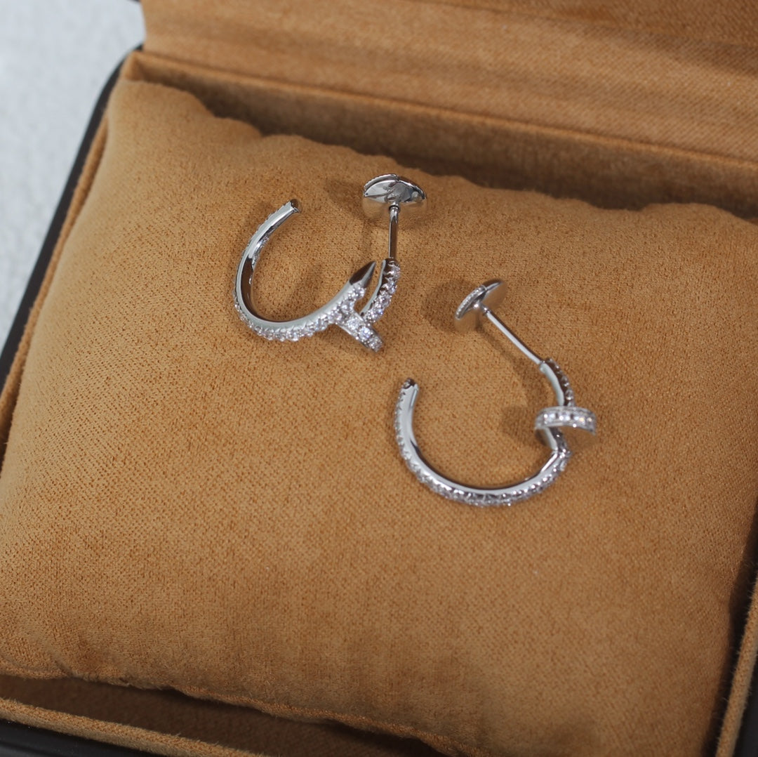 [アンジェラジュエリー]JUSTE イヤリング 12.75mm シルバー ダイヤモンド