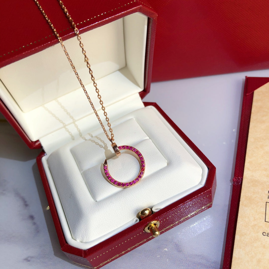 [Angela Schmuck]JUSTE HALSKETTE GOLD ROTE DIAMANTEN