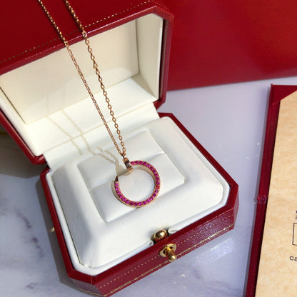 [Angela Schmuck]JUSTE HALSKETTE GOLD ROTE DIAMANTEN