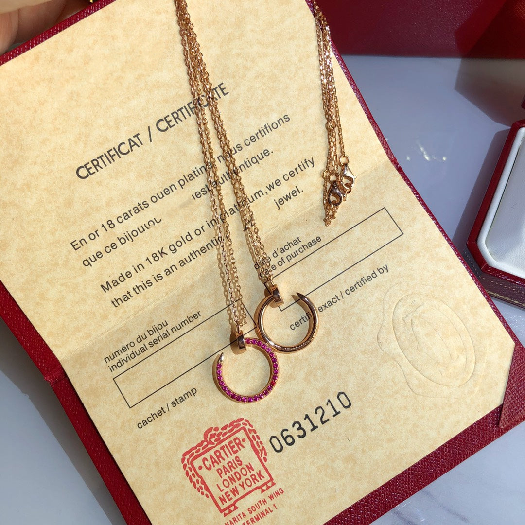 [Angela Schmuck]JUSTE HALSKETTE GOLD ROTE DIAMANTEN