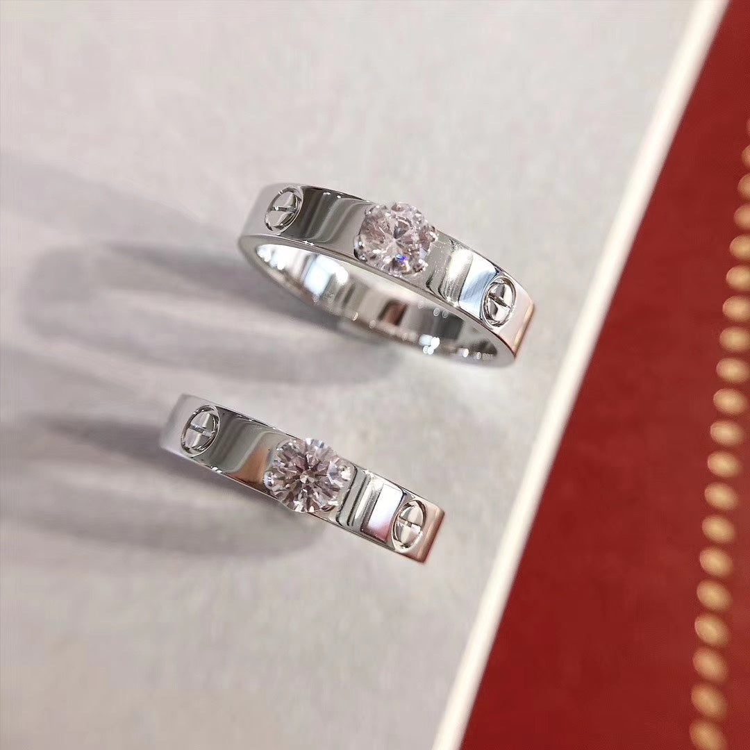 [アンジェラジュエリー]ラブリング 3.6mm ビッグダイヤモンド1粒