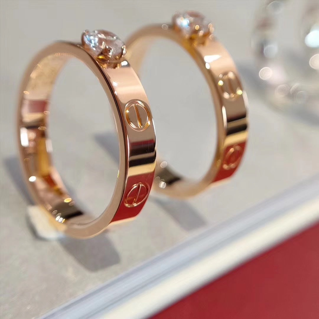 [アンジェラジュエリー]ラブリング 3.6mm ビッグダイヤモンド1粒