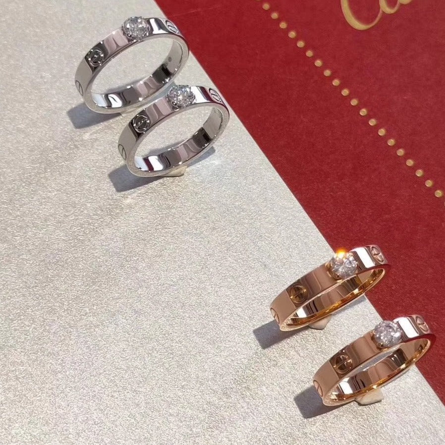 [アンジェラジュエリー]ラブリング 3.6mm ビッグダイヤモンド1粒