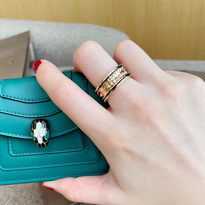 [Angela Jewellery]ZERO 1 PINK GOLD BLACK CERAMIC RING