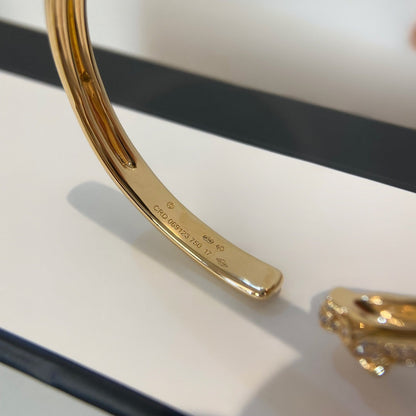[アンジェラジュエリー]パンテール ゴールド ダイヤモンド オープンブレスレット