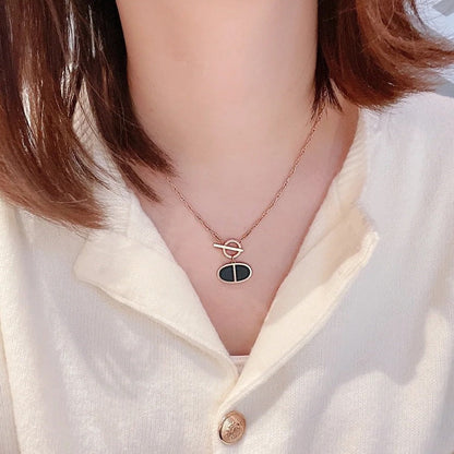 [アンジェラジュエリー]チェーン ヴェルソ ブラック セラミック ネックレス