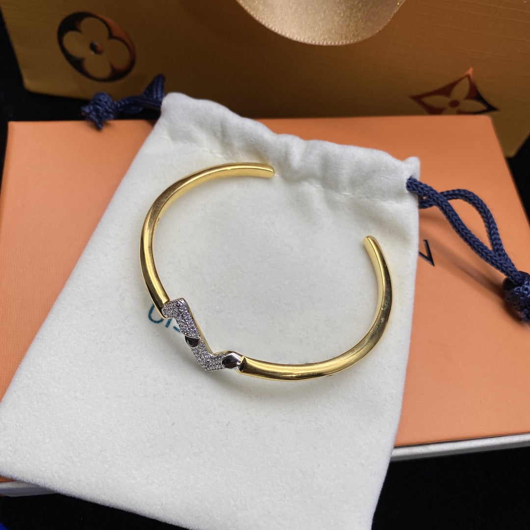 [Angela Schmuck]Volte Upsite Down Diamant Gold offenes Armband