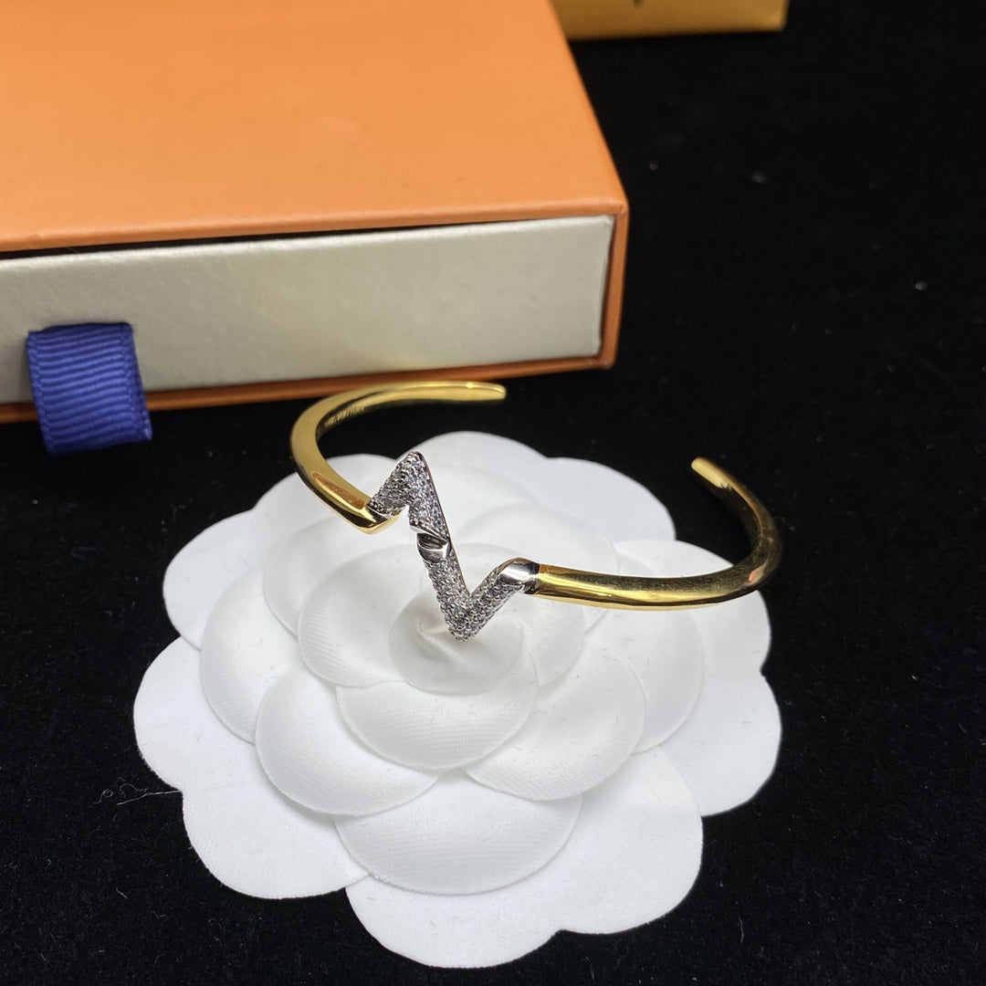 [Angela Schmuck]Volte Upsite Down Diamant Gold offenes Armband