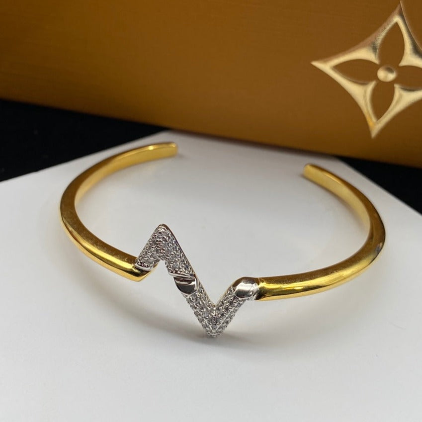 [Angela Schmuck]Volte Upsite Down Diamant Gold offenes Armband