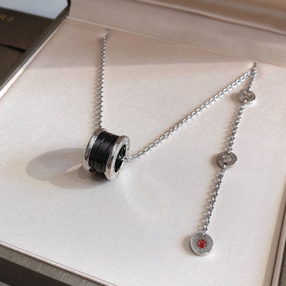 [Angela Jewellery]ZERO 1 BLACK CERAMIC SILVER NECKLACE