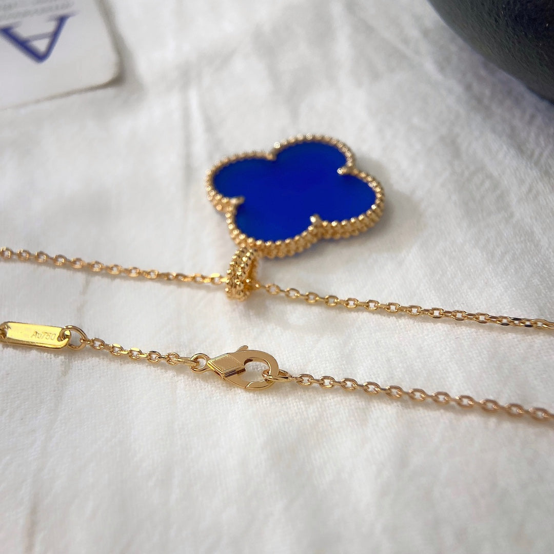 [アンジェラジュエリー]クローバー 25mm ネックレス ターコイズ ローズゴールド