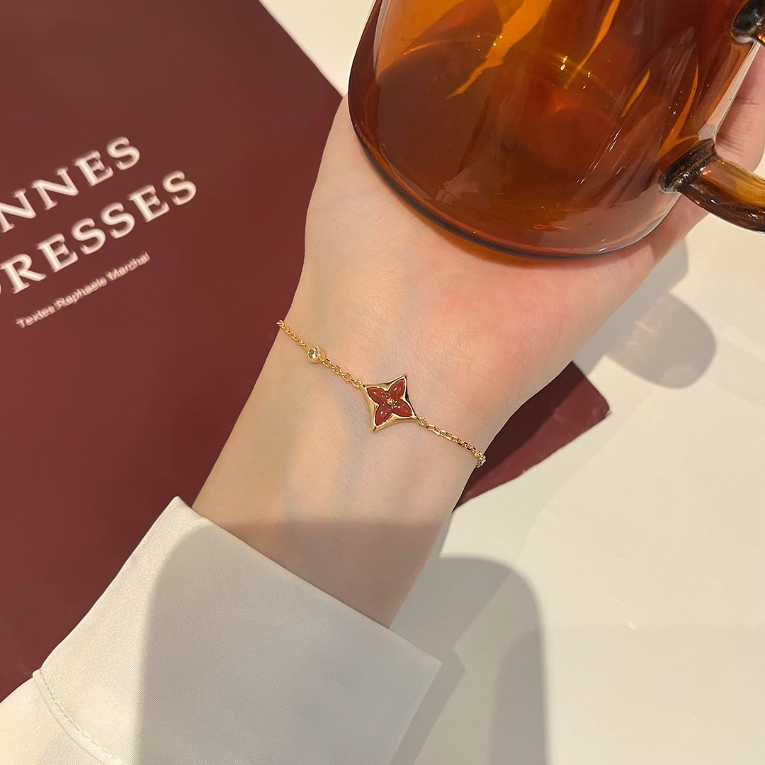 [Angela Schmuck]COLOR STAR KARNEOL ROTGOLD DIAMANT ARMBAND