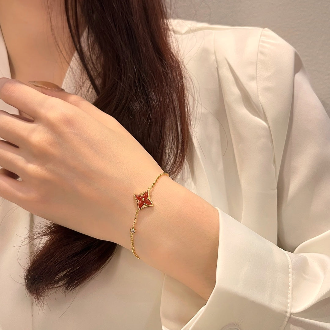 [Angela Schmuck]COLOR STAR KARNEOL ROTGOLD DIAMANT ARMBAND