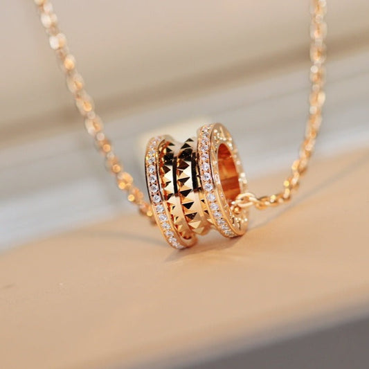 [Angela Jewellery]ZERO 1 ROCK PEDANT PINK GOLD NECKLACE