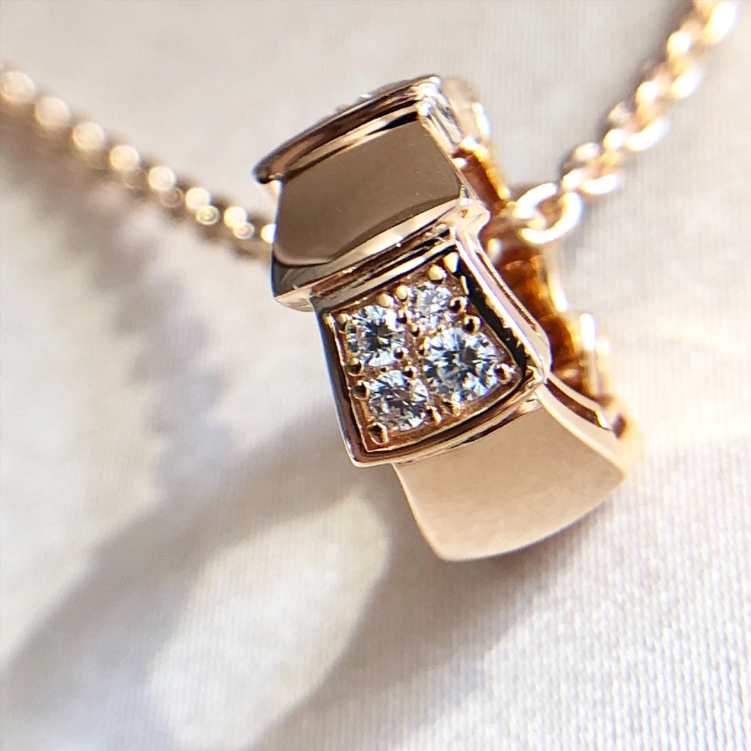 [Angela Jewellery]SERPENTI PEDANT DIAMOND PINK GOLD NECKLACE