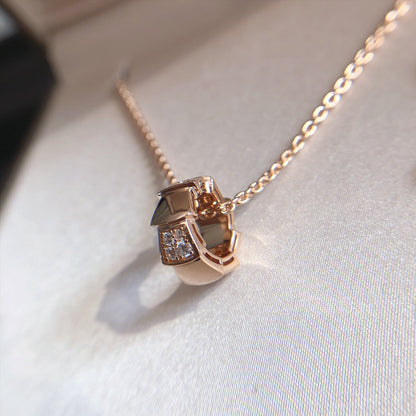 [Angela Jewellery]SERPENTI PEDANT DIAMOND PINK GOLD NECKLACE