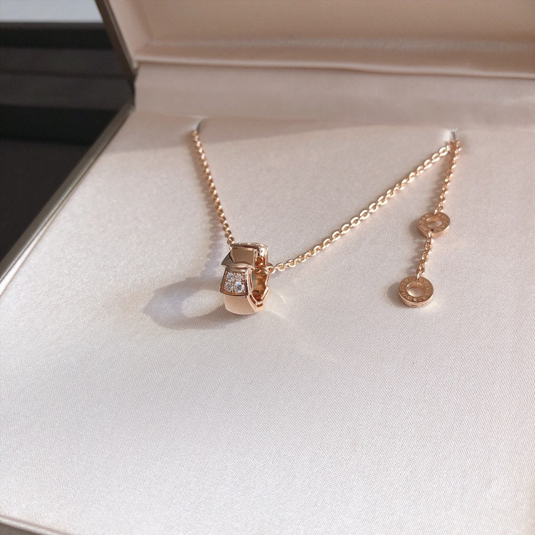 [Angela Jewellery]SERPENTI PEDANT DIAMOND PINK GOLD NECKLACE