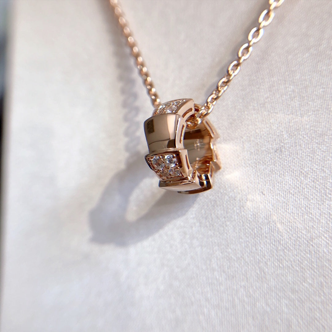 [Angela Jewellery]SERPENTI PEDANT DIAMOND PINK GOLD NECKLACE