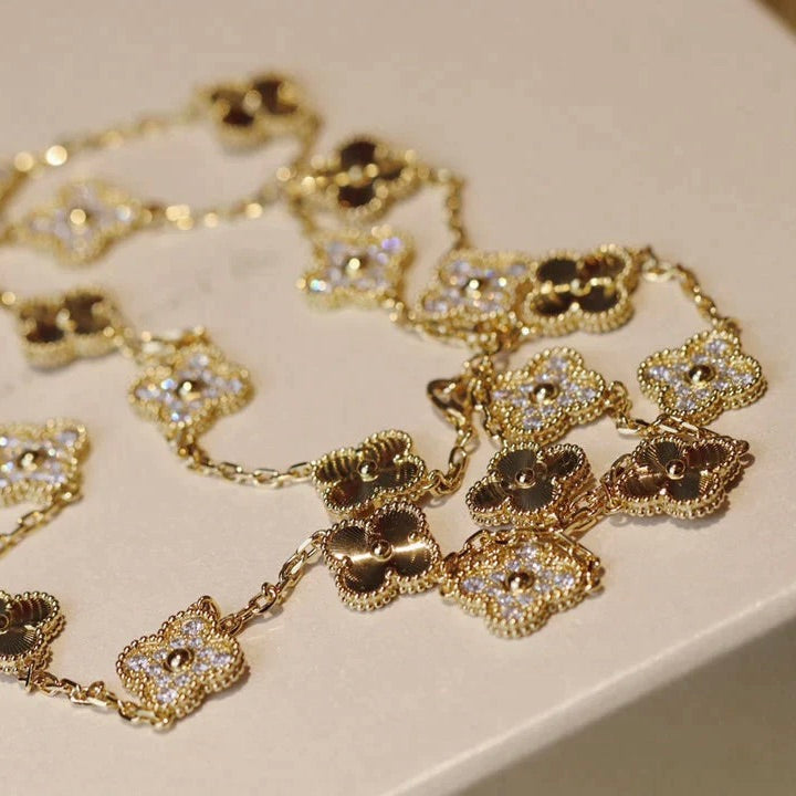 [Angela Schmuck]CLOVER 20 MOTIVE LASER DIAMANT HALSKETTE