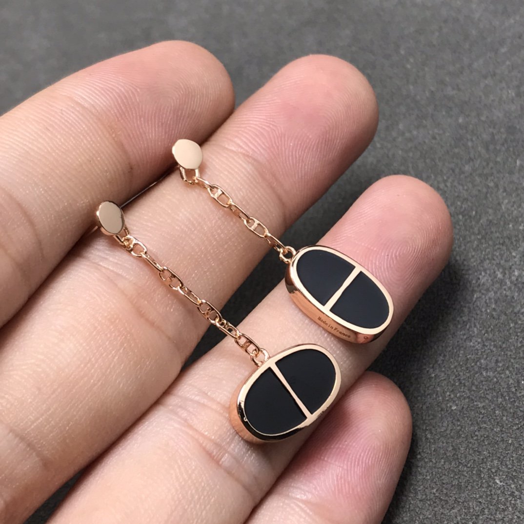 [Angela Jewellery]CHAINE VERSO SCHWARZE KERAMIK SILBER OHRRINGE