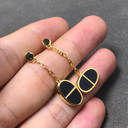 [Angela Jewellery]CHAINE VERSO SCHWARZE KERAMIK SILBER OHRRINGE