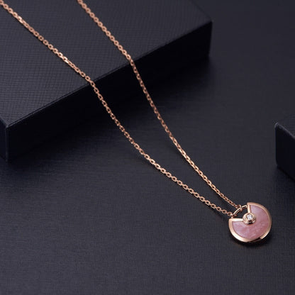 [Angela Schmuck]AMULETT ROSÉGOLD ROSA MOP HALSKETTE