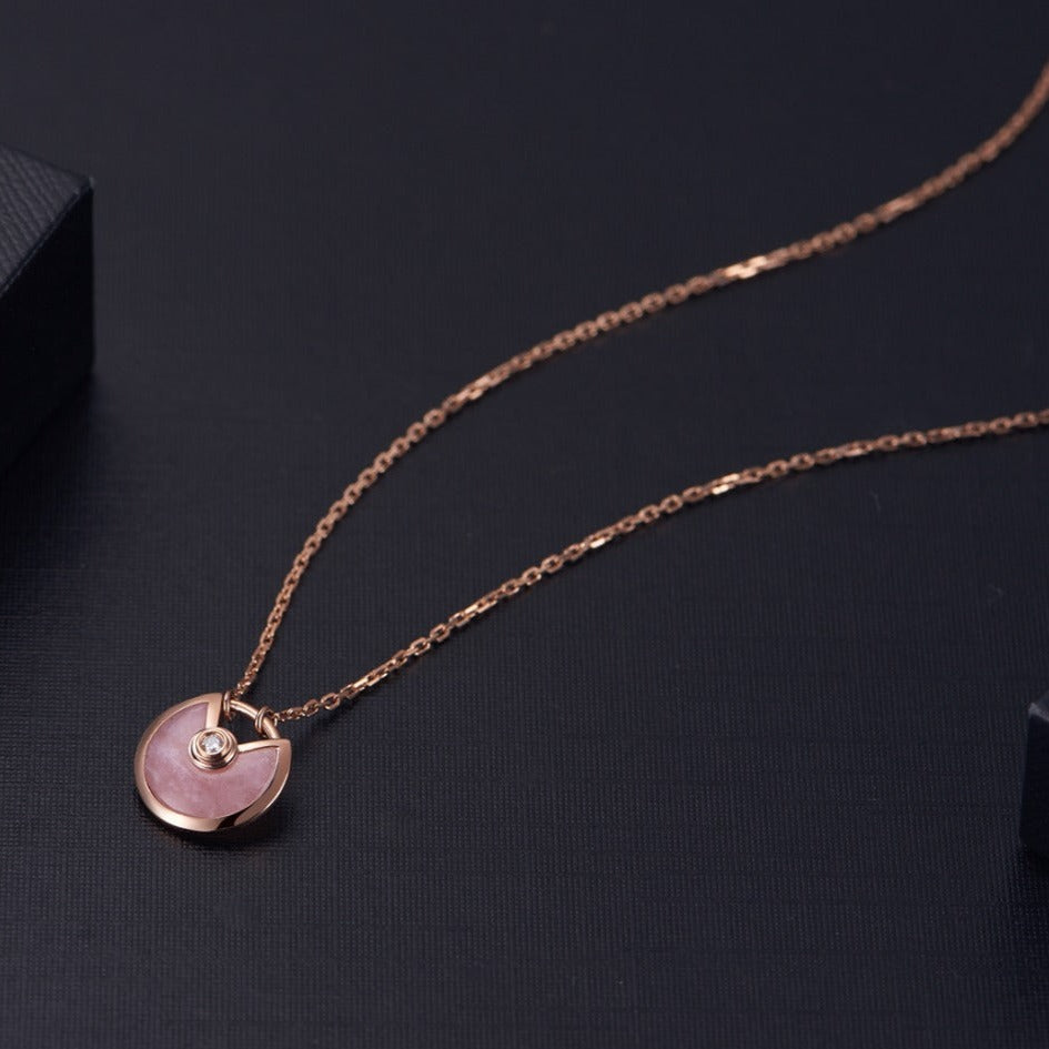 [Angela Schmuck]AMULETT ROSÉGOLD ROSA MOP HALSKETTE