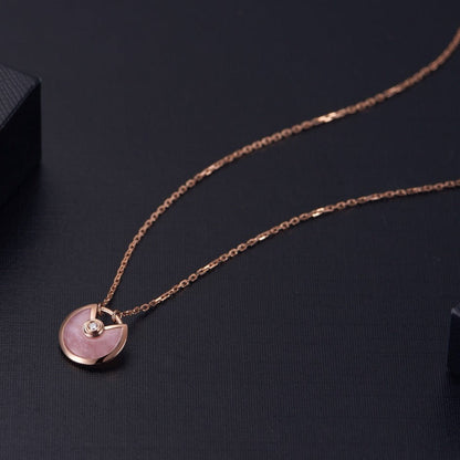 [Angela Schmuck]AMULETT ROSÉGOLD ROSA MOP HALSKETTE