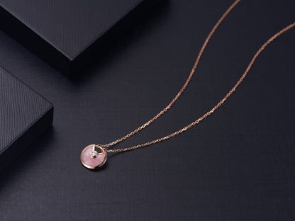 [Angela Schmuck]AMULETT ROSÉGOLD ROSA MOP HALSKETTE