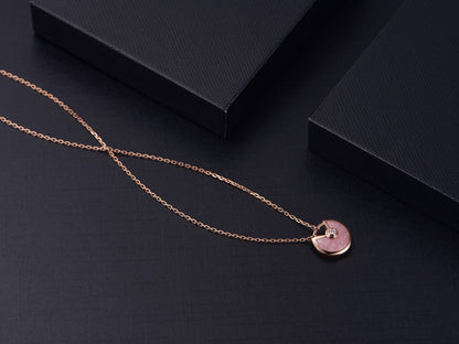 [Angela Schmuck]AMULETT ROSÉGOLD ROSA MOP HALSKETTE