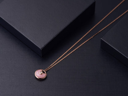 [Angela Schmuck]AMULETT ROSÉGOLD ROSA MOP HALSKETTE