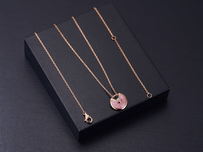 [Angela Schmuck]AMULETT ROSÉGOLD ROSA MOP HALSKETTE