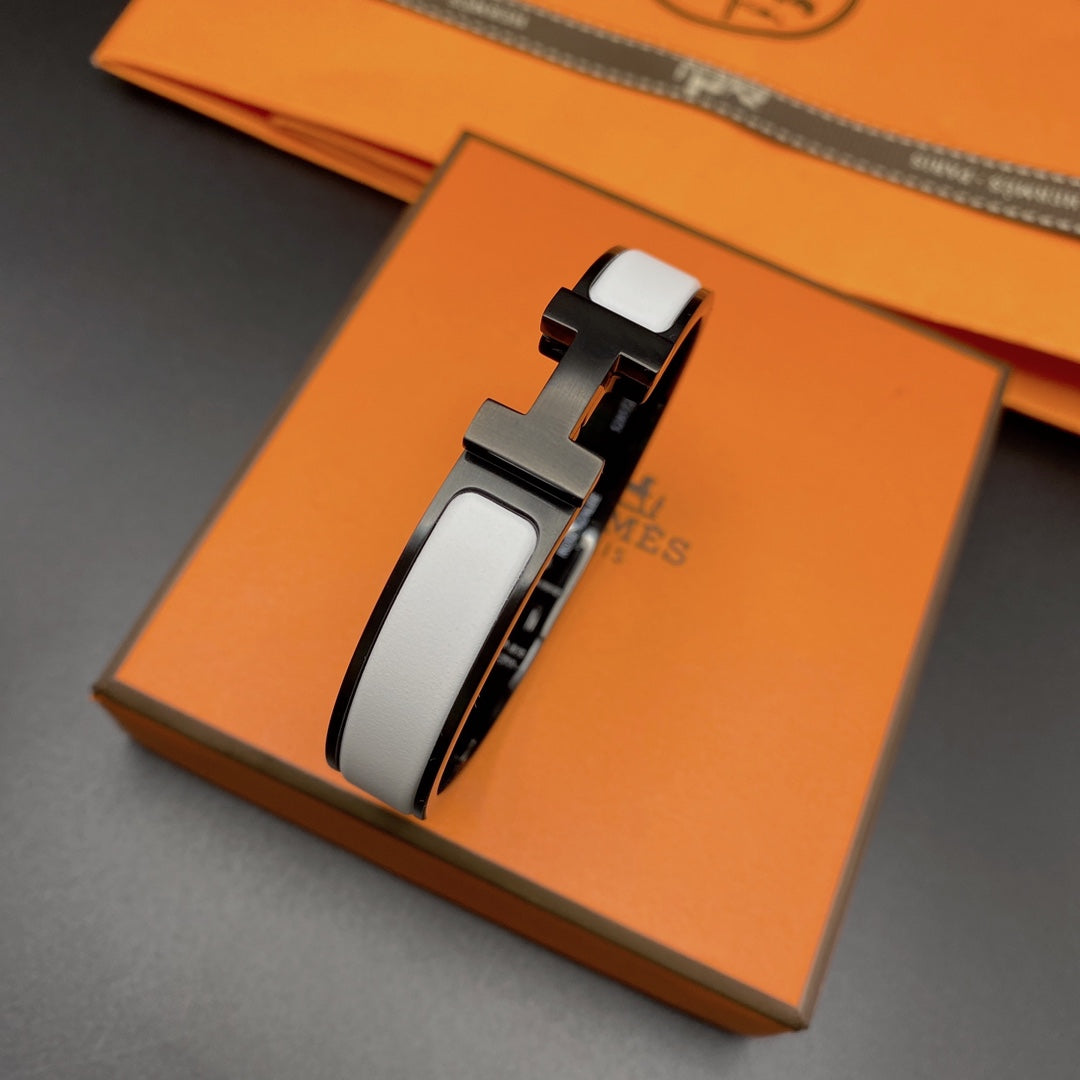 [Angela Jewellery]H-Armband 12 mm schwarz-weiße Keramik