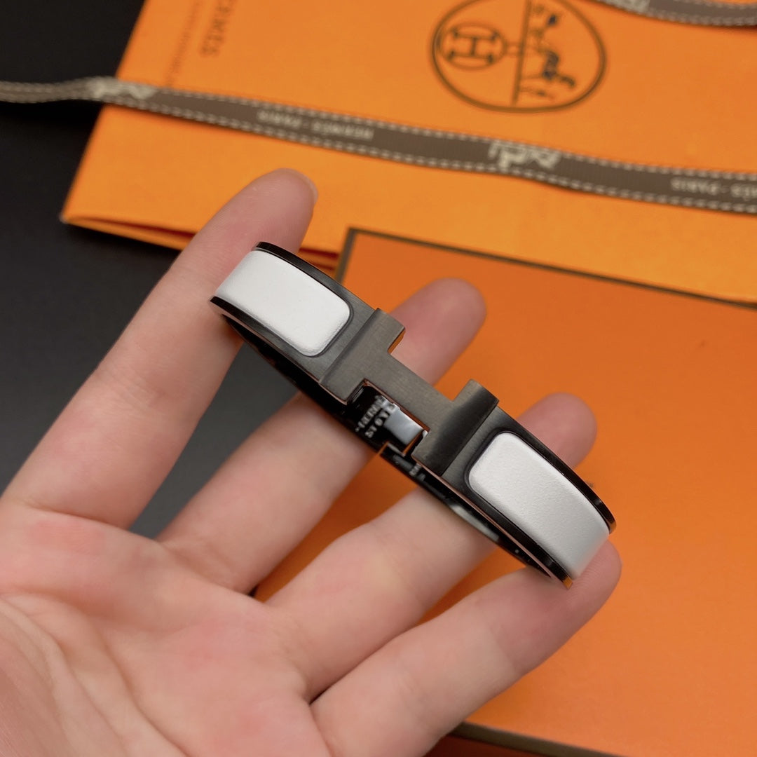 [Angela Jewellery]H-Armband 12 mm schwarz-weiße Keramik