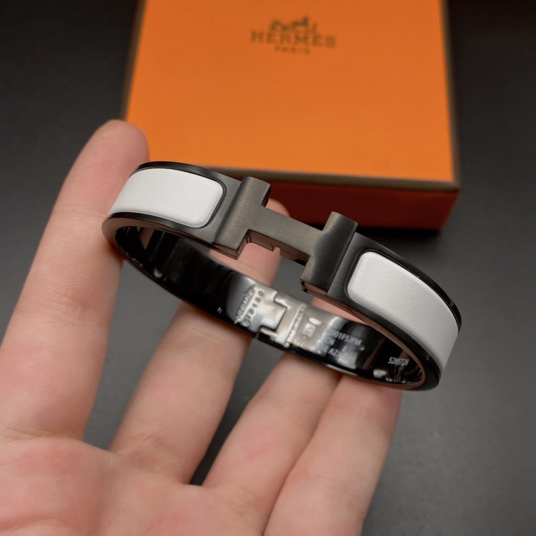 [Angela Jewellery]H-Armband 12 mm schwarz-weiße Keramik