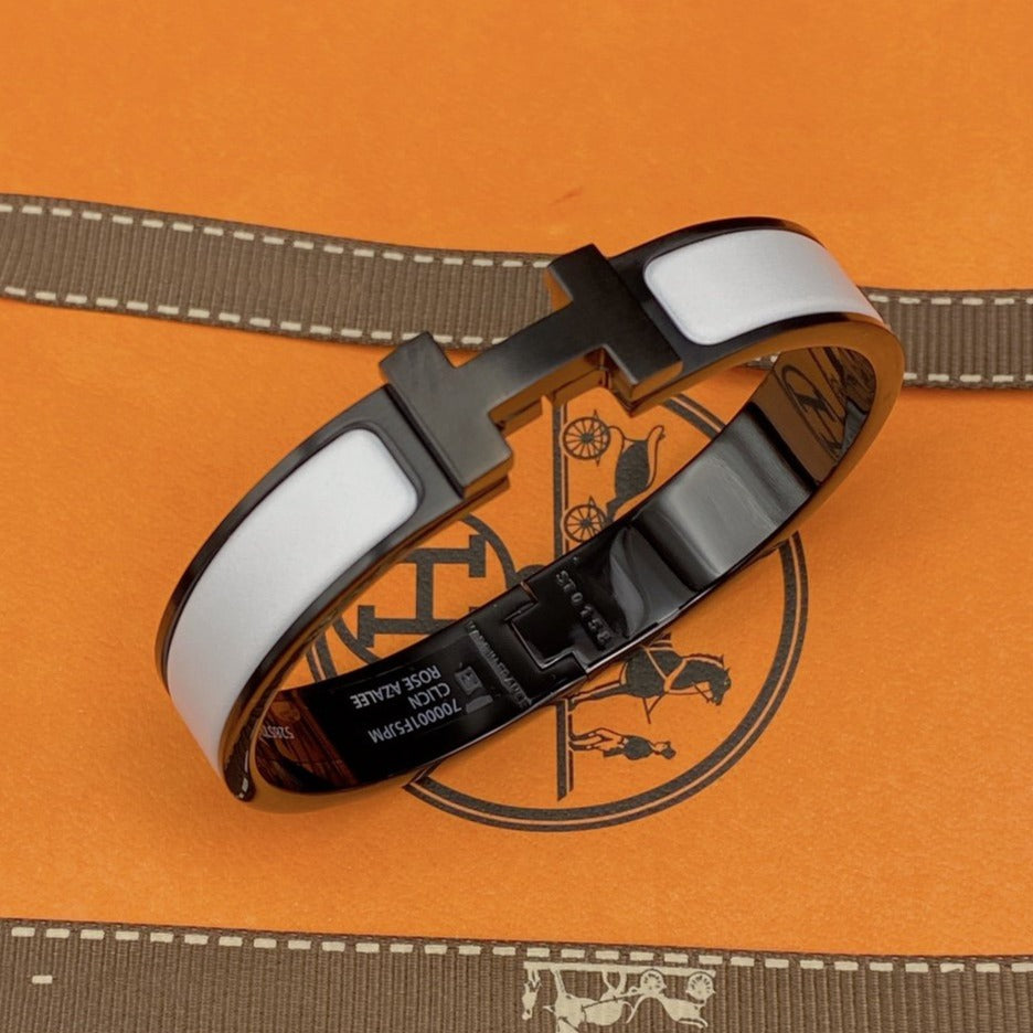 [Angela Jewellery]H-Armband 12 mm schwarz-weiße Keramik
