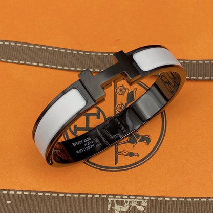 [Angela Jewellery]H-Armband 12 mm schwarz-weiße Keramik