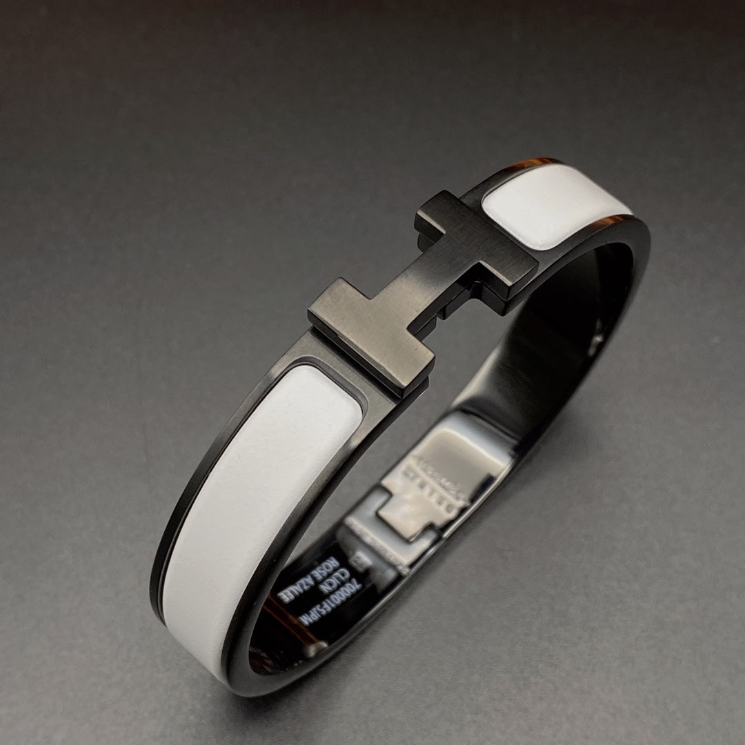 [Angela Jewellery]H-Armband 12 mm schwarz-weiße Keramik