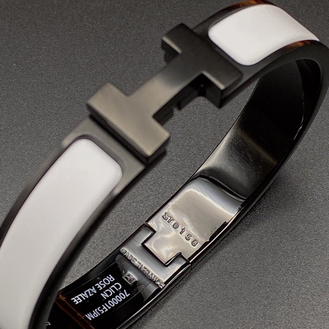 [Angela Jewellery]H-Armband 12 mm schwarz-weiße Keramik