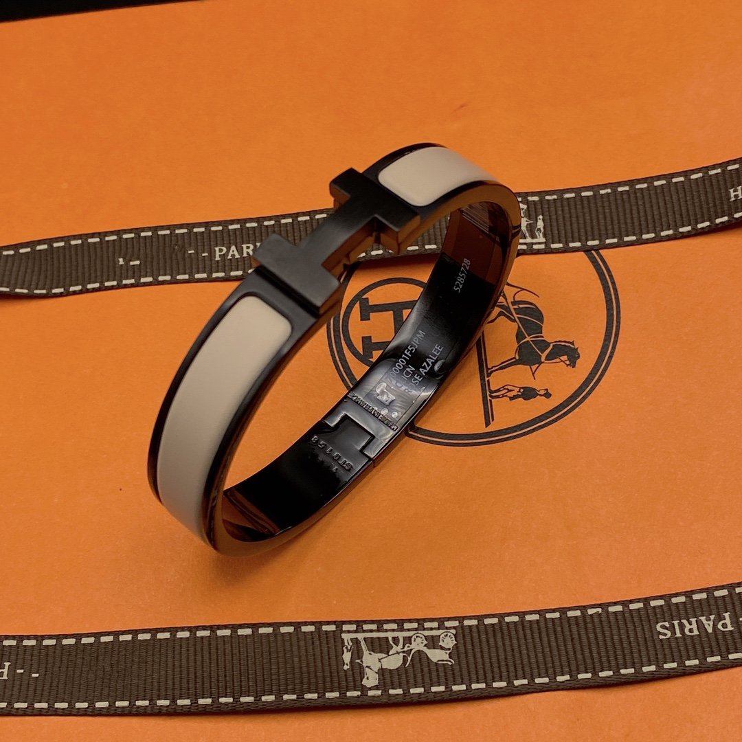 [Angela Jewellery]H-Armband 12mm schwarz beige Keramik