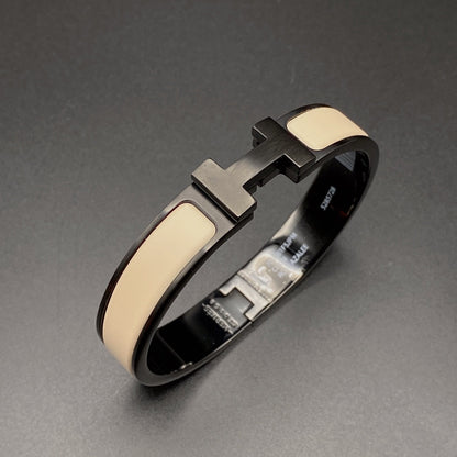 [Angela Jewellery]H-Armband 12mm schwarz beige Keramik