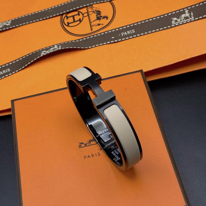 [Angela Jewellery]H-Armband 12mm schwarz beige Keramik