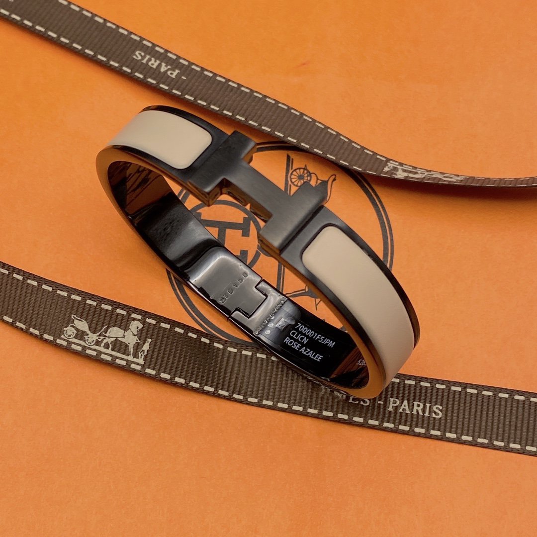 [Angela Jewellery]H-Armband 12mm schwarz beige Keramik