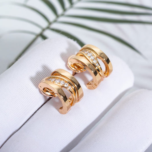 [Angela Jewellery]ZERO 1 PINK GOLD DIAMONDS EARRINGS