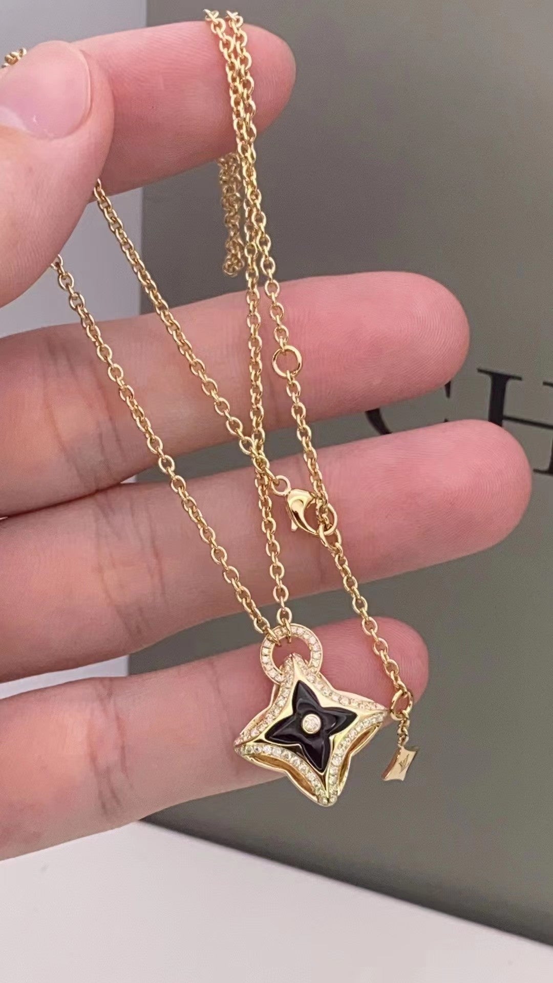[アンジェラジュエリー]スターペンダント ピンクゴールド ダイヤモンドネックレス